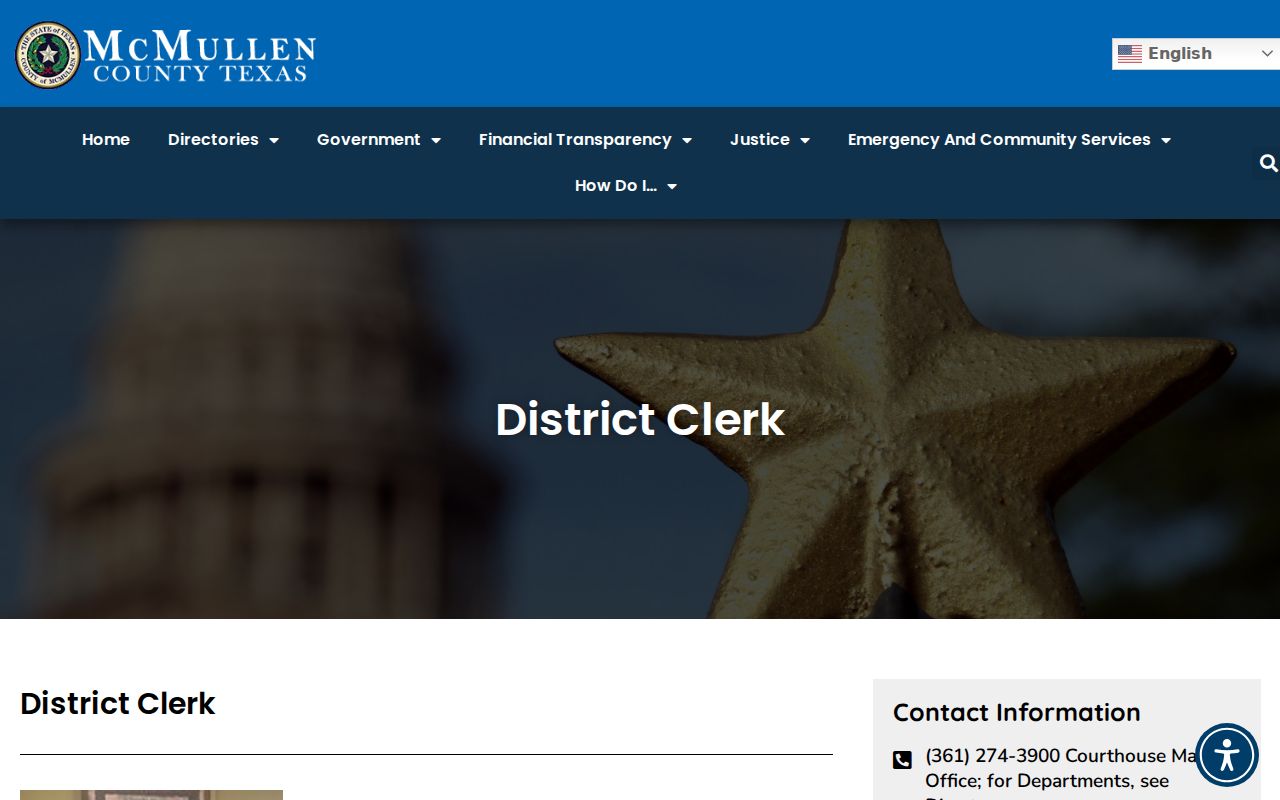 McMullen County criminal record clerk and expunction filing contact