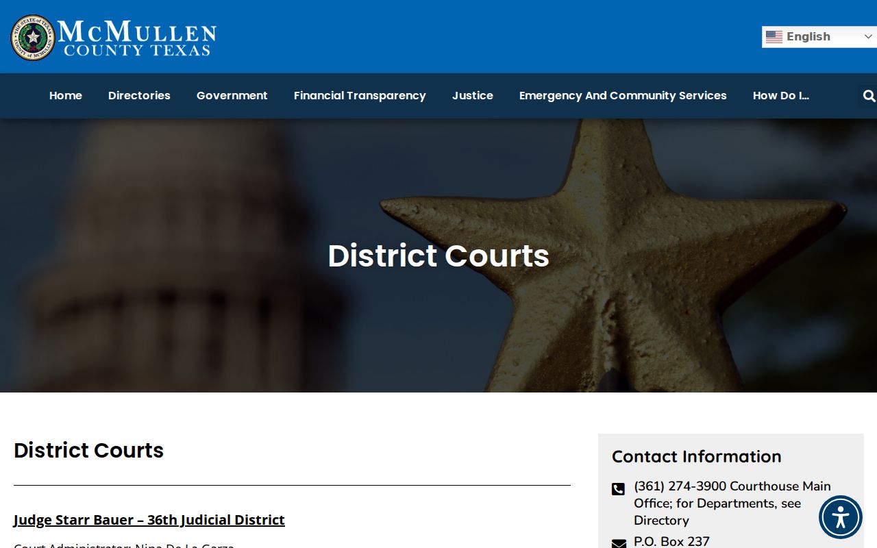 McMullen County criminal court district judge and case records roster